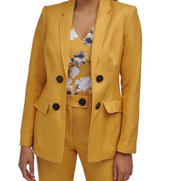 Calvin Klein Jackets & Blazers - Calvin Klein | Button-Detail Blazer in Mustard yellow